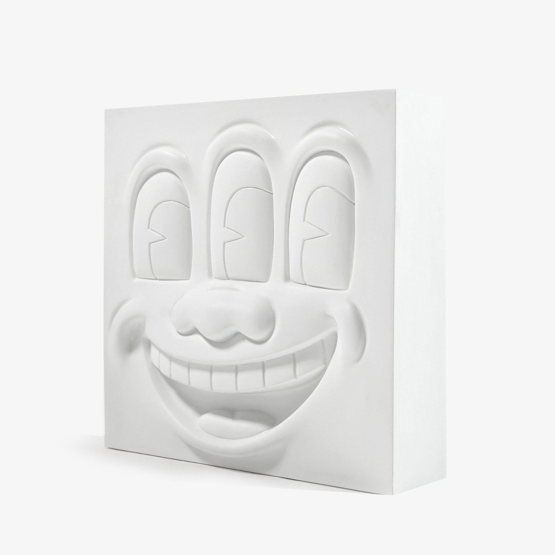 Keith Haring - Three Eyed Smiling Face - White | 2B Art Gallery