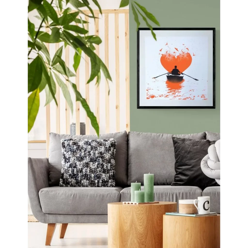 Nick Walker Love Bats – Orange print framed