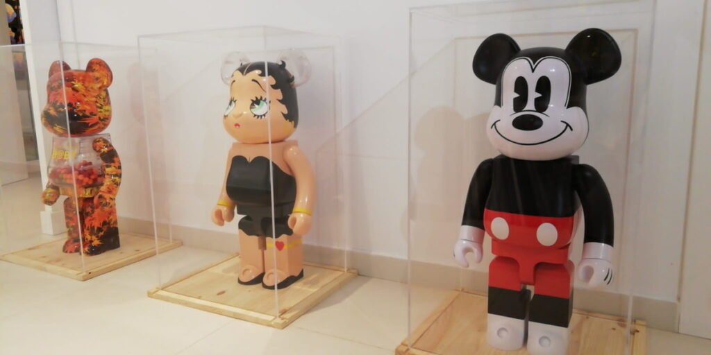 Exhibited Bearbrick figures at 2B Art & Toys Gallery