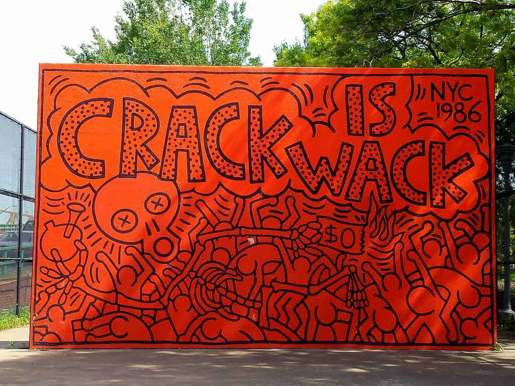 Keith Haring mural Crack is Wack