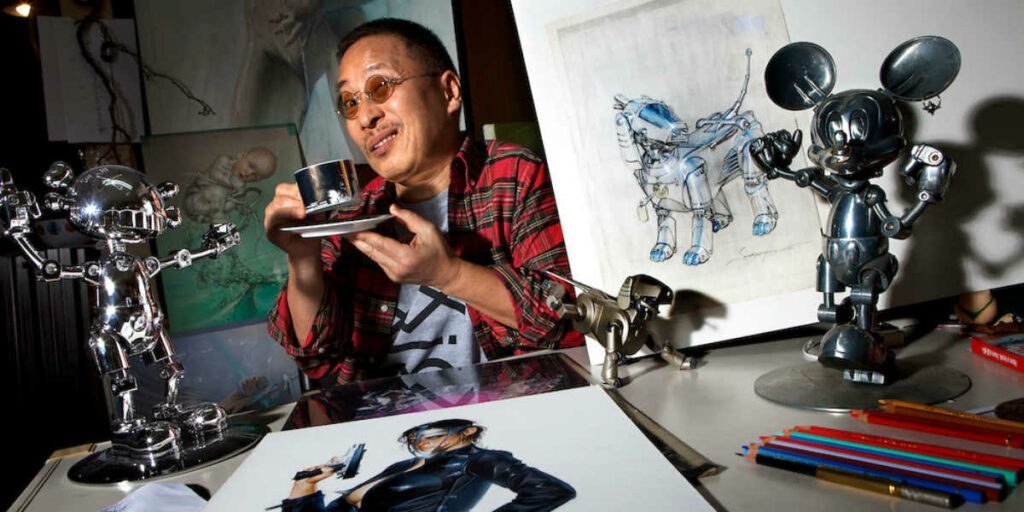 Hajime Sorayama in his studio