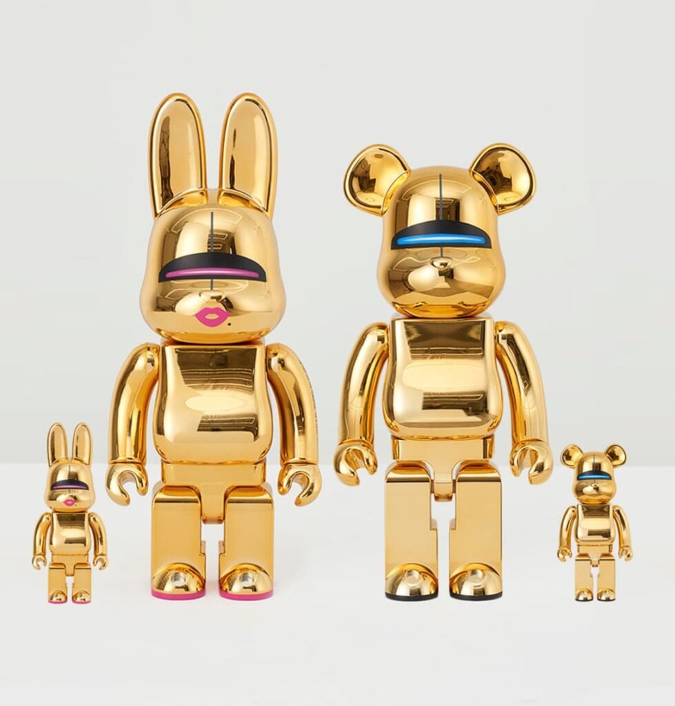 Bearbrick/Rabbrick Sorayama Sexy Robot Set (Gold) at 2B Art & Toys Gallery