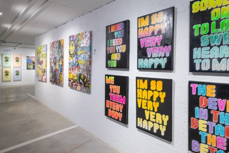 Nick Walker & Ben Eine paintings at 2B Art & Toys Gallery