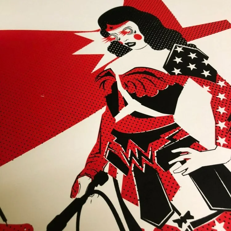 Wonder Woman print detail by Setdebelleza