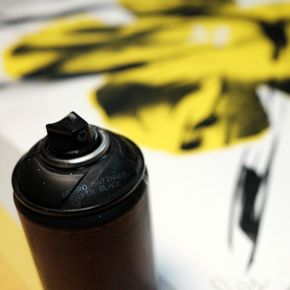 Can of spray with yellow pop roc print by SheOne