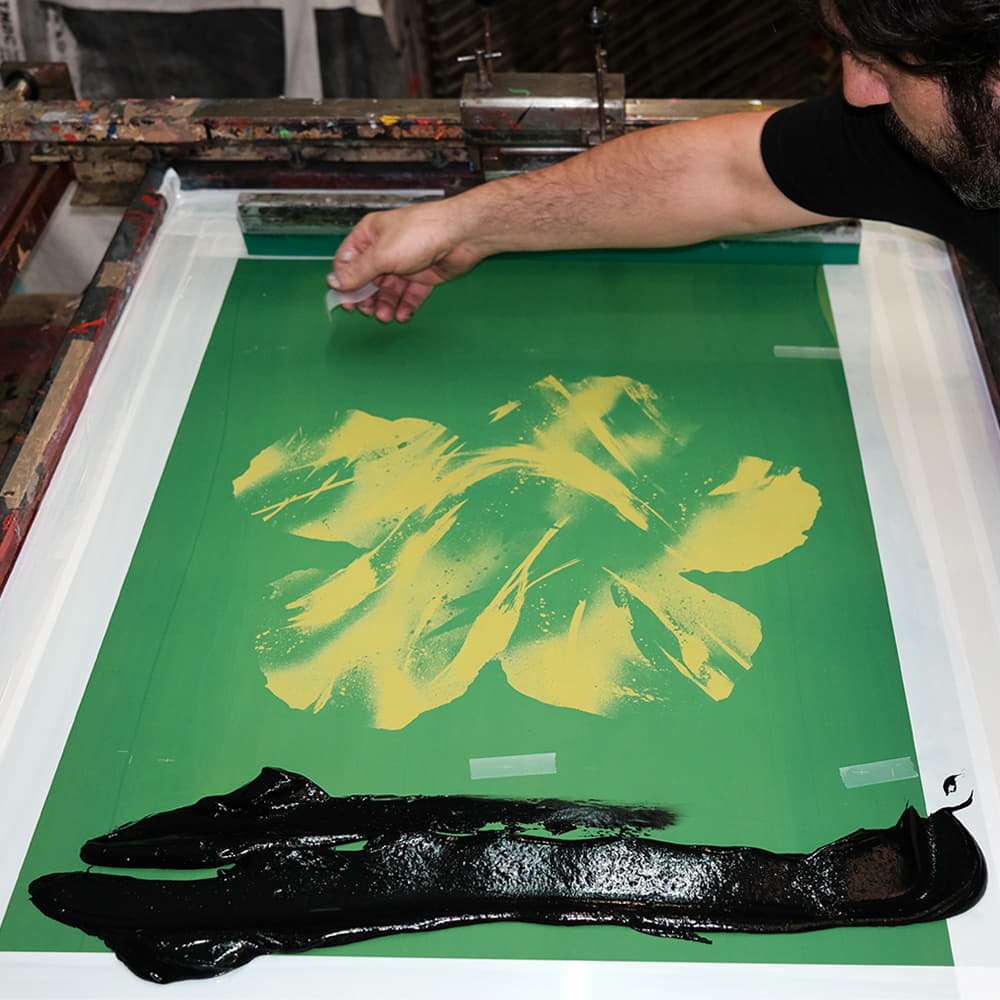 Printing process of SheOne's Pop Roc print