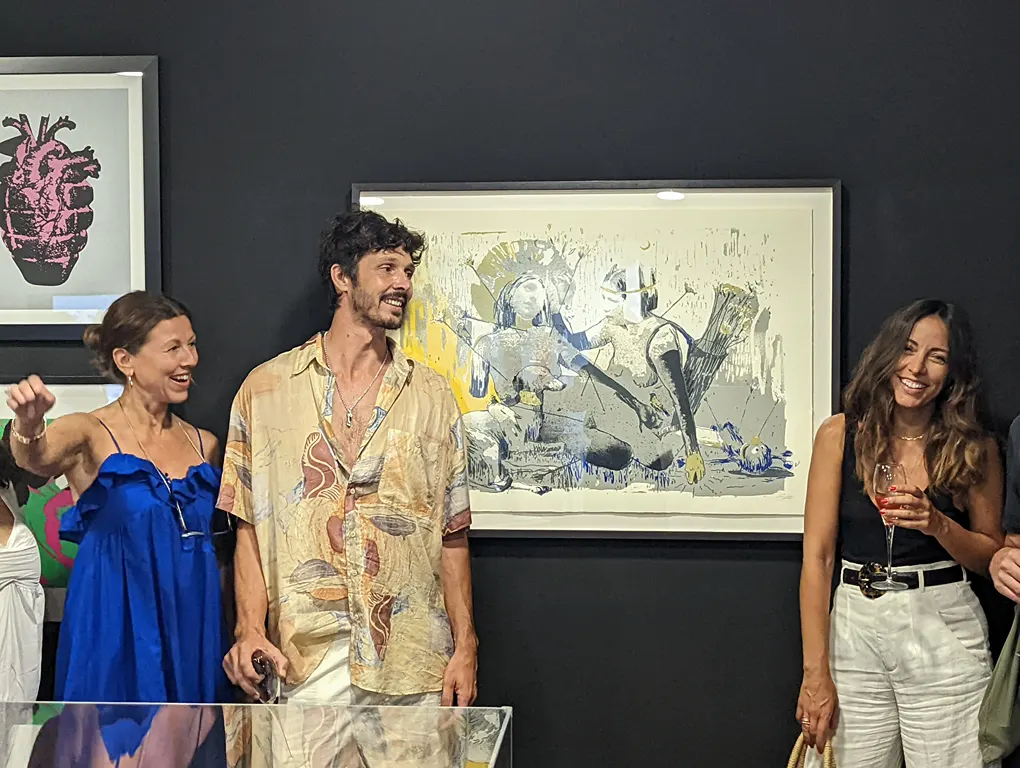 Javier Garlo with his first-ever limited edition print at 2B Art Gallery