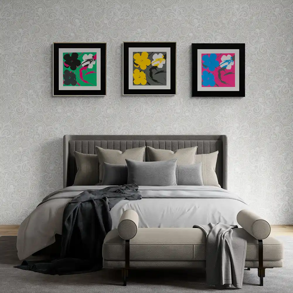 SheOne's limited edition prints "Pop Roc" hanged in a bedroom