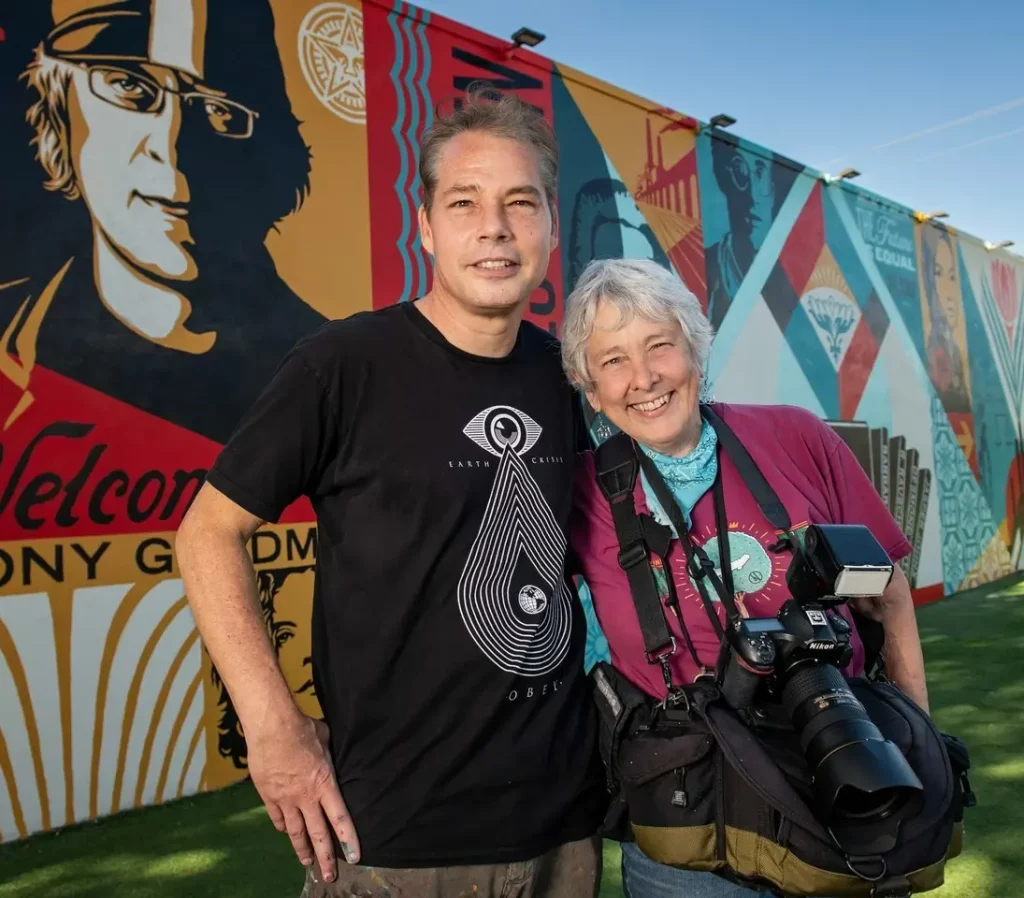Shepard Fairey and Martha Cooper at Wynwood Walls